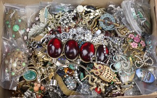 A large quantity of vintage costume jewellery