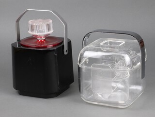 Mid-century, a Guzzini square plastic ice bucket together with a Sparkletts ditto