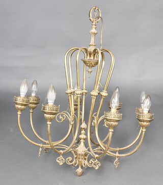 An impressive gilt metal 8 light electrolier 80cm h x 72cm diam. 