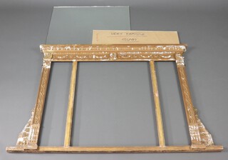 A Regency triple plate over mantel carved gilt plaster frame 88cm h x 133cm w x 8cm d, together with 3 associated later bevelled plate panels 