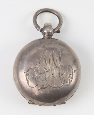 An Edwardian silver sovereign case with engraved monogram Birmingham 1901 