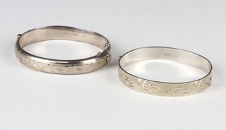 Two silver bangles 37.7 grams 