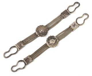 Two early 20th Century Continental silver mesh clasps  44.2 grams 