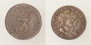 William and Mary (1689-1694), a silver three pence (S 3441) dated 1689, 1.5 grams