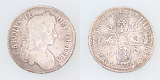 A Charles II (1660-1685), a silver crown (S 3358/3359)  dated 1679 T. PRIMO, 29.48 grams 