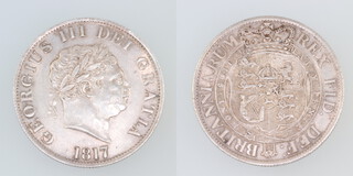 George III (1760-1820), a silver half crown (S 3789), small head, dated 1817 