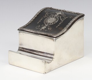 A silver and tortoiseshell inkwell Birmingham 1913, maker William Comyns and Sons, 8cm 