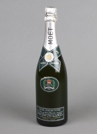 A bottle of 1977 Moet Chandon Cuvee Champagne to commemorate The Queen's Silver Jubilee 