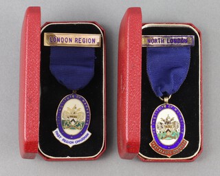 Two silver gilt and enamel Institute of Marketing jewels - Past Region Chairman London Region and Past Chairman North London 