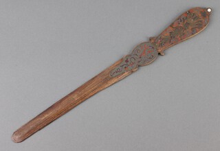 A Victorian inlaid rosewood paperknife 34cm 