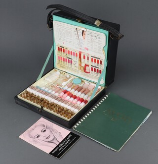 Avon, 2 Avon catalogues together with a travelling makeup sales set with foundation, lipstick etc, contained in a carrying case 