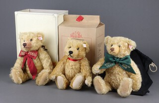 Steiff, a limited edition bear James no.1270/1766 28cm, boxed and with certificate together with a Steiff 125 year Jahre Bear no.6529, boxed but no certificate 