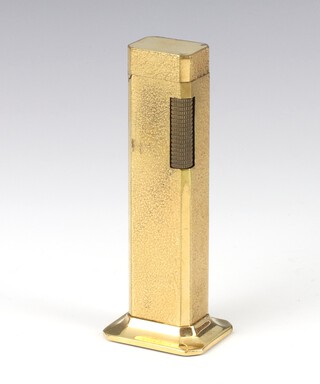 A Dunhill gold plated Tallboy table cigarette lighter 11cm 