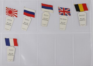 Wills cigarette cards, Flags of The Allies (shaped), (1915) W.67, a complete set of 6 