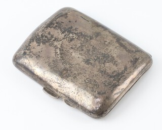 A silver cigarette case Birmingham 1925, gross weight 57 grams 