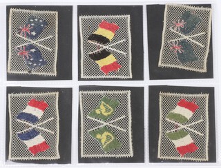 Wills cigarette cards, Flags on Lace (1911-1917) W.405, a complete set of 13 