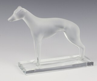 A Lalique frosted glass figure of a hound "Percival" etched lower case mark Lalique France, 19cm 