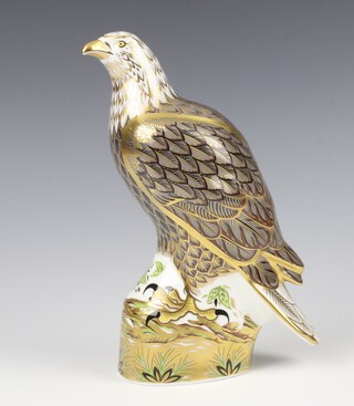 A Royal Crown Derby Imari pattern paperweight of a sea eagle with gold stopper, 22cm 