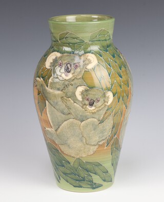 A Dennis Chinaworks oviform vase decorated with Koala bears by Sally Tuffin, no.29, dated 2001, 27cm 