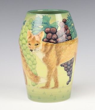 A Dennis Chinaworks oviform vase decorated with foxes by Sally Tuffin, Trial Three, dated 2001, 19cm 