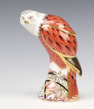 A Royal Crown Derby Imari pattern paperweight of a Red Kite with gold stopper 20cm, boxed