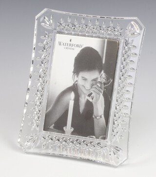 A Waterford rectangular photograph frame with canted corners 22cm 