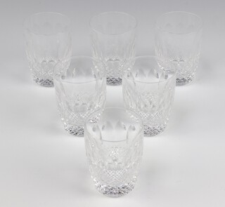 Six Waterford Crystal Colleen pattern whisky tumblers 9cm 