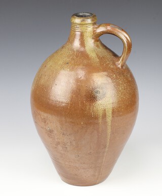 A 19th Century Bellarmine flagon with ring turned neck 40cm 