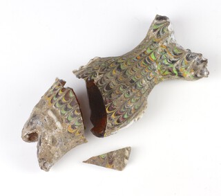 An ancient Lebanese coloured glass model of a fish 15cm