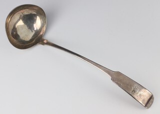 A George III Old English pattern ladle with engraved armorial, Dublin 1811, 220 grams 