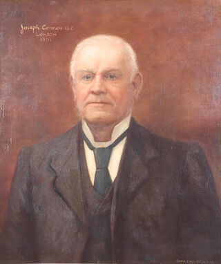 John Collingwood, oil on canvas signed, study of Joseph Connor QC London 1901 73cm x 62cm 