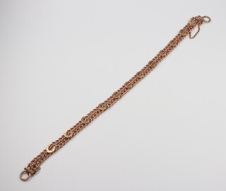 A 9ct yellow gold bracelet, 18cm, 8.8 grams 