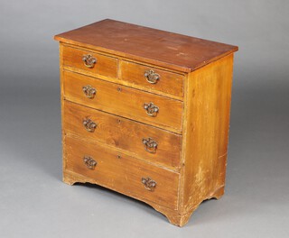 A 19th Century mahogany chest of 2 short and 3 long drawers with replacement handles 65cm h x 64cm w x 34cm d 