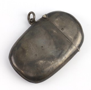 An Edwardian silver ovoid vesta, 7cm, 32 grams, marks rubbed