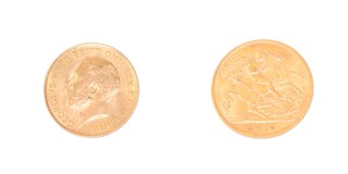 A George V half sovereign 1914 