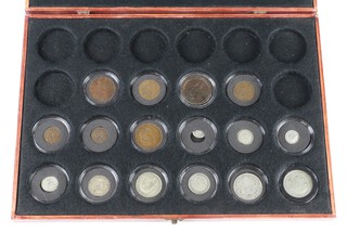 A small quantity of pre-1947 coins including half crowns, florin, shillings and sixpences 58 grams together with minor bronze coinage in a fitted box