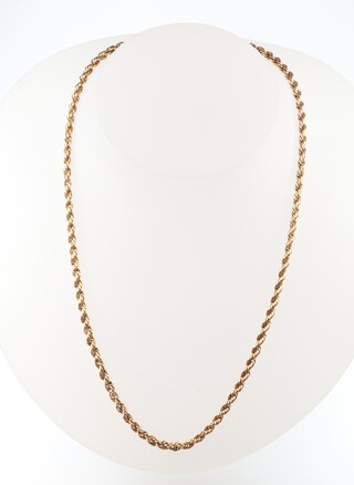 A 9ct yellow gold rope twist necklace, 40cm, 5.8 grams 