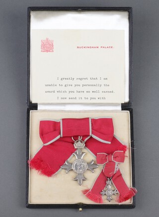 A Most Excellent Order of The British Empire second type female issue, awarded to Miss Linda V Drury 1st October 1946, cased and with letter 