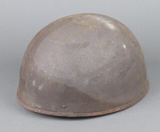 A Second World War dispatch rider's helmet complete with liner, the liner marked B M B 