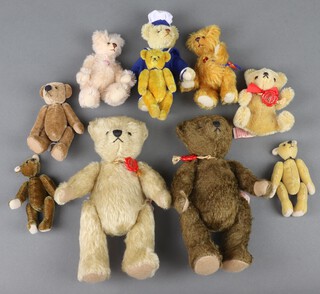 Three Herman bears 18cm and 8cm, a Clemens Bear 10cm, an Imagine bear 9cm together with 5 other miniature bears 