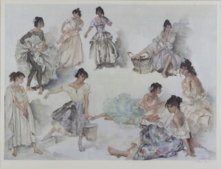 Sir William Russell Flint (Scottish 1880-1969), print signed in pencil, "Variations on a Theme" with Fine Art Trade Guild blind proof stamp 48cm x 63cm 