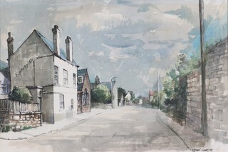 **Michael Kirk British (born 1947), watercolour, "Chapel Street Kirby In Ashfield, Looking East" signed and dated 1973, label on verso 35cm x 53cm **Please Note - Artist's Resale Rights may be payable on this lot