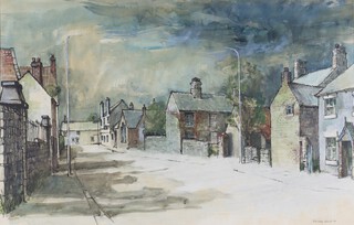 *** Michael Kirk British (born 1947), watercolour, "Chapel Street Kirby in Ashfield, Looking West" signed and dated 1973, label on verso 42cm x 66cm **Please Note - Artist's Resale Rights may be payable on this lot