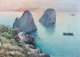 **Guido Odierna (Italian 1913-1991), oil on canvas "View of Capri" signed 50cm x 70cm **Please Note - Artist's Resale Rights may be payable on this lot