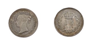 United Kingdom, Victoria, 1839, silver Three Halfpence, 12mm, 0.8g. Obv: Young uncrowned bust of Victoria, left / Rev: Crowned denomination above date, all within oak wreath. S.3915, EF. 