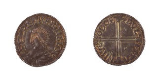 Anglo-Saxon England, Aethelred II, Dover mint, Wulfstan (moneyer), 978-1016, silver Penny, 20mm, 1.8g. Obv: Radiate portrait of Aethelred / Rev: Long cross. S.1152 