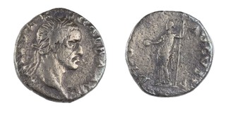 Roman Empire, Galba, 68-69 AD, silver Denarius, 17, Obv: Laureate bust, right / Rev: Livia standing, holding patera and sceptre. S.2102, F. 