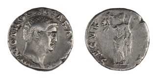 Roman Empire, Otho, 69 AD, silver Denarius, 17mm, Obv: Bareheaded bust of Otho, right / Rev: Securitas holding wreath and sceptre. S.2162, F. 