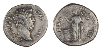 Roman Empire, Lucius Aelius, 136-138 AD, silver Denarius, 18mm, Obv: Bare head right / Rev: II., Concordia standing left. S.3969, F. 