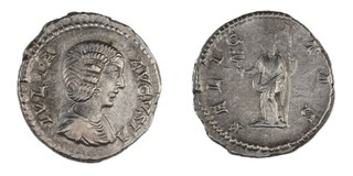 Roman Empire, Julia Domna, 193-217 AD, silver Denarius, 18mm, Obv: Draped bust of Julia Domna, right / Rev: Felicitas standing left, holding caduceus and sceptre. S.6581, F. 